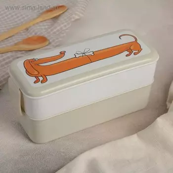 Контейнер для обеда «Такса», 0,5+0,5 л