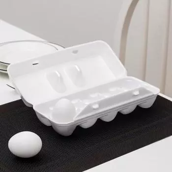 Контейнер для яиц одноразовый, 10 мест, 24,622,93,95 см, цвет белый