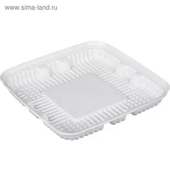 Контейнер для торта Т-170Д, квадратный, цвет белый, размер 24,3 х 24,3 х 3,25 см