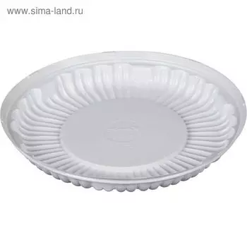 Контейнер для торта Т-195Д (Т), круглый, цвет белый, размер 20,8 х 20,8 х 2,4 см