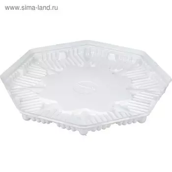 Контейнер для торта Т-801/1Д, восьмиугольный, цвет белый, размер 25,5 х 25,5 х 2,6 см