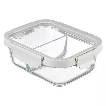 Контейнер для запекания и хранения Smart Solutions, прямоугольный с разделителями, 1 л, цвет светло-серый