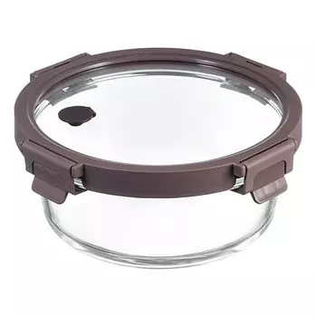 Контейнер для запекания и хранения Smart Solutions, круглый, с крышкой, 950 мл, цвет тёмно-сливовый