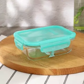 Контейнер Paabahe, 600 мл, стекло, бирюзовый