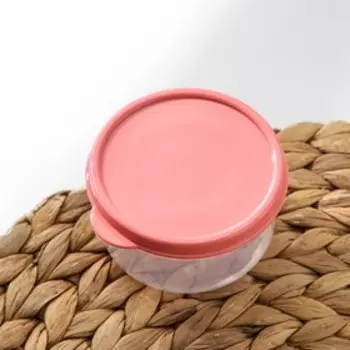 Контейнер круглый Доляна, пищевой, 150 мл, цвет коралловый