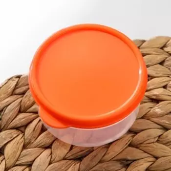 Контейнер круглый Доляна, пищевой, 150 мл, цвет оранжевый