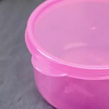 Контейнер круглый Доляна, пищевой, 300 мл, цвет розовый