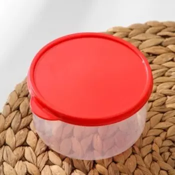 Контейнер круглый Доляна, пищевой, 500 мл, цвет красный
