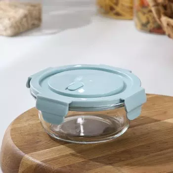 Контейнер Доляна Cook and Freeze, 370 мл, 13.56 см, с крышкой, жаропрочное стекло, МИКС