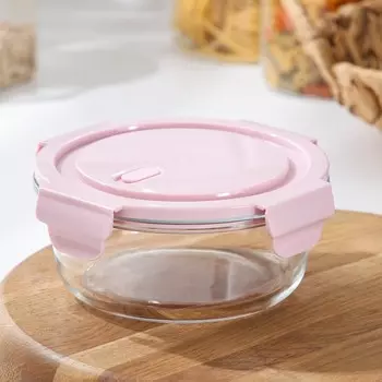 Контейнер Доляна Cook and Freeze, 600 мл, с крышкой, жаропрочное стекло, МИКС