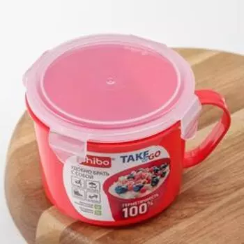 Контейнер-кружка для холодильника и СВЧ phibo Take & Go, 850 мл, МИКС