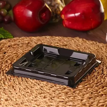 Контейнер одноразовый квадратный, дно, 13,8×13,8×8 см, цвет чёрный