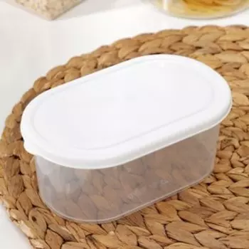 Контейнер пищевой, 650 мл, 16,6×10,3×6,5 см, овальный, цвет белый