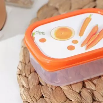 Контейнер пищевой Доляна «Морковка», 150 мл, прямоугольный, цвет оранжевый