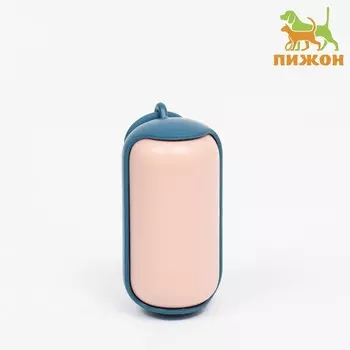 Контейнер-раздвижной с мешками для уборки (рулон 15 пакетов 29х21 см), розово-синий