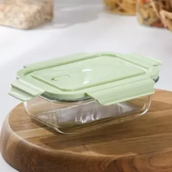 Контейнер Доляна Cook and Freeze, 650 мл, 17.5136 см, с крышкой, жаропрочное стекло, МИКС