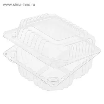 Контейнер с неразъёмной крышкой, РК-10/4, квадратный, размер 12 х 6,1 см, объём 500 мл