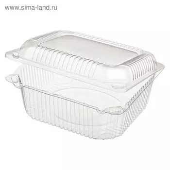 Контейнер с неразъёмной крышкой РК-13, прямоугольный, размер 15,7 х 13,6 х 6,74 см, объём 1 л