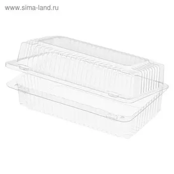 Контейнер с неразъёмной крышкой РК-17, прямоугольный, размер 18,5 х 11,2 х 6,55 см, объём 900 мл