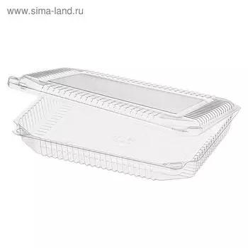 Контейнер с неразъёмной крышкой РК-30НДК, прямоугольный, размер 24,2 х 17,3 х 3,56 см, объём 1120 мл