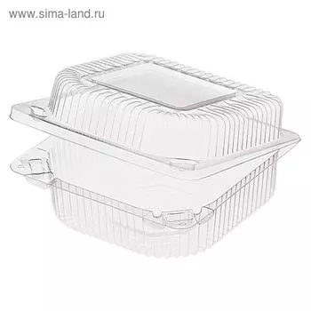 Контейнер с неразъёмной крышкой РК-3 (Т), прямоугольный, размер 12,4 х 9,7 х 4,8 см, объём 390 мл