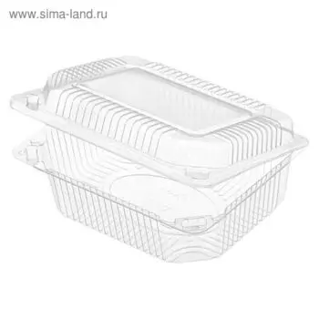 Контейнер с неразъёмной крышкой РК-6Н (Т), прямоугольный, размер 14,5 х 11,4 х 5,5 см, объём 620 мл