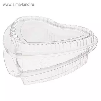 Контейнер с неразъёмной крышкой ТС-075, фигурная, цвет прозрачный, размер 18,5 х 16 х 4,8 см, объём 300 мл