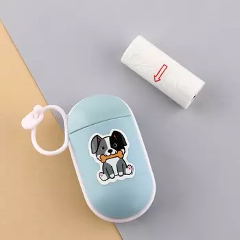 Контейнер с пакетами для уборки за собакой «На прогулке», цвет голубой