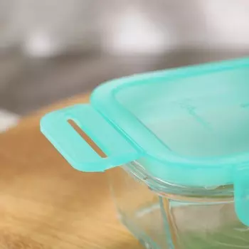 Контейнер стеклянный с крышкой Lockie&Lock Food, 350 мл, цвет бирюзовый