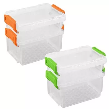 Контейнеры для хранения Мультидом, пластик, 2 шт, цвет МИКС