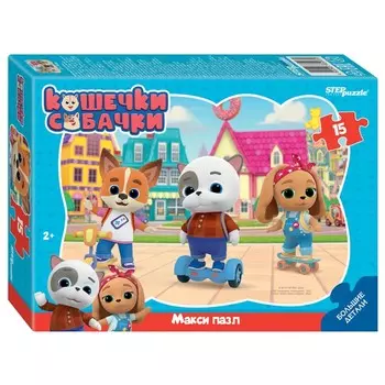 Контурный макси-пазл «Кошечки и собачки», 15 элементов