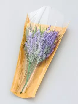 Конус для цветов, крафт с пленкой, 28944cm, крафтовый