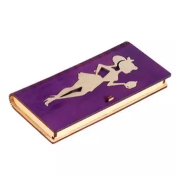 Конверт деревянный "Силуэт" фиолетовый фон