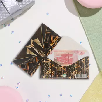 Конверт для денег "LUXURY" глиттер, конгрев, галстук, 17х8 см