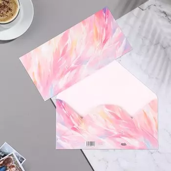 Конверт для денег "Перья" 8,5х17 см