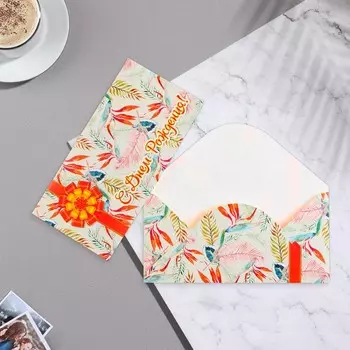 Конверт для денег "С Днём Рождения!" глиттер, зелёный фон, 16,5х8 см