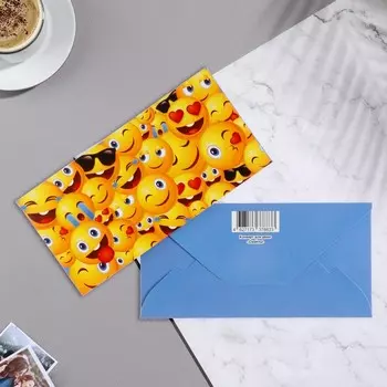 Конверт для денег "Смайлы" 17х8,5 см