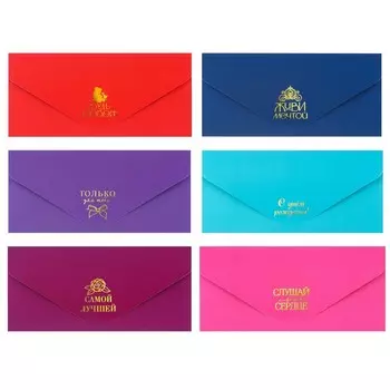 Конверт для денег, софт.тач, 19х9 см, МИКС, Минни Маус, Микки Маус, Принцессы