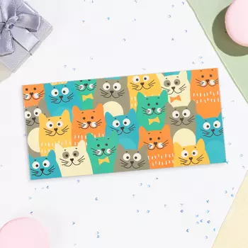 Конверт для денег "Универсальный" котики, 16,5х8 см