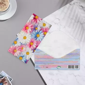 Конверт для денег "Универсальный" разноцветные цветы, 17х8 см