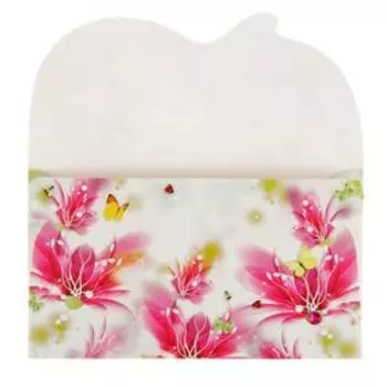 Конверт для денег "Универсальный" розовые цветы, накладные элементы