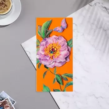 Конверт для денег "Универсальный" вырубка, глиттер, оранжевый фон, 8,3х16,7 см