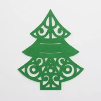 Конверт для столовых предметов «Ёлочка», 1722 см, 100% п/э, фетр, зелёный