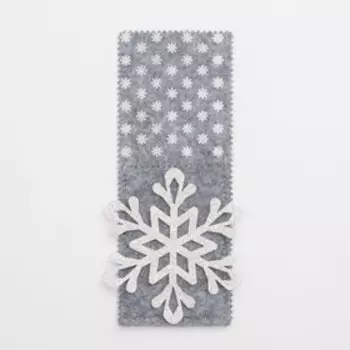 Конверт для столовых предметов «Снежинка», 822 см, 100% п/э, фетр, серый