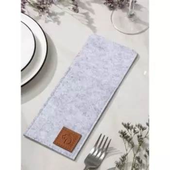 Конверт для столовых приборов Доляна «Грэй», 2510 см, серый