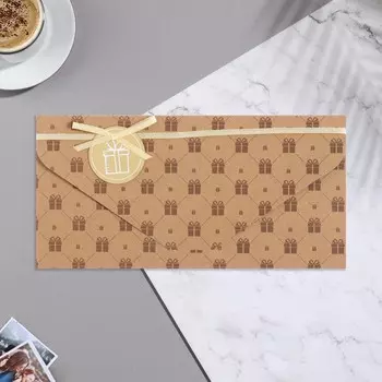 Конверт крафт "Универсальный" ручная работа, подарки, 19х9,3 см