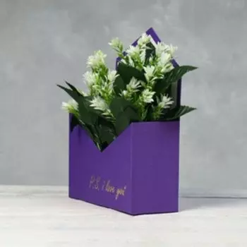 Конверт с золотым тиснением P.S. I love you, фиолетовый 18247 см