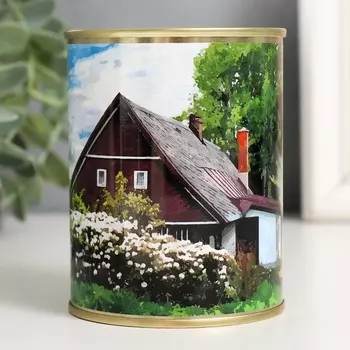 Копилка-банка металл "Цветочный домик"