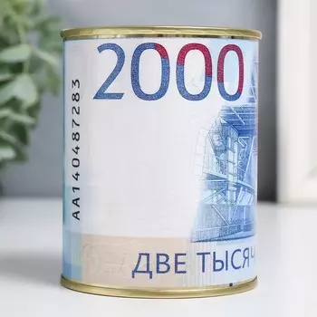 Копилка-банка металлическая «Две тысячи рублей»