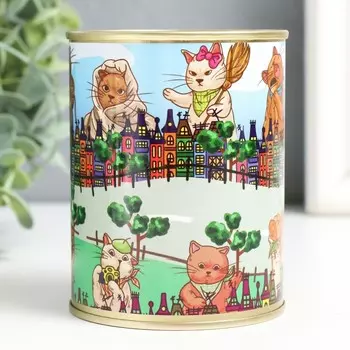 Копилка-банка металл "Улица Котов"